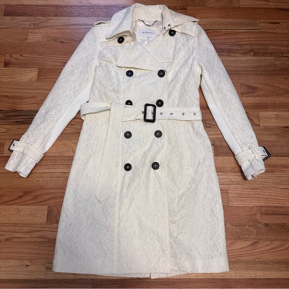 Ivory Lace Trench Coat